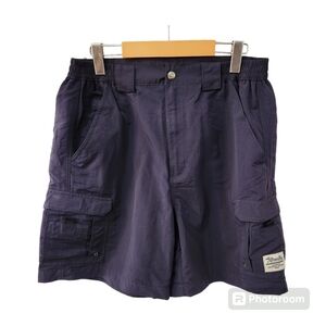 Bimini Bay Shorts Mens 34 Blue  Nylon Cargo Pockets Fishing Hiking Vinta…